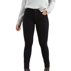 Levi's Premium 721 Stretch High Rise Skinny Jeans Zip Fly Black Size 26